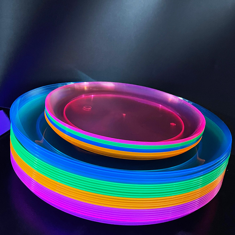 Cake Board Round - 32 Pcs Piring Pesta Neon Black