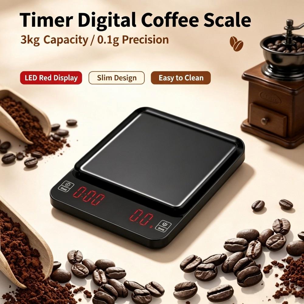 Kitchen And Baking - Timbangan Kopi Digital Presisi Tinggi 3kg/0.1g,