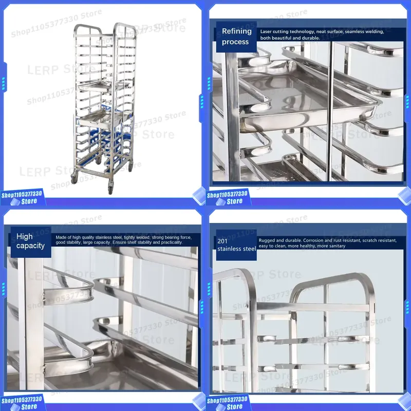 Kitchen Baking Trolley - Rak Roti Stainless Steel 15 Lapis
