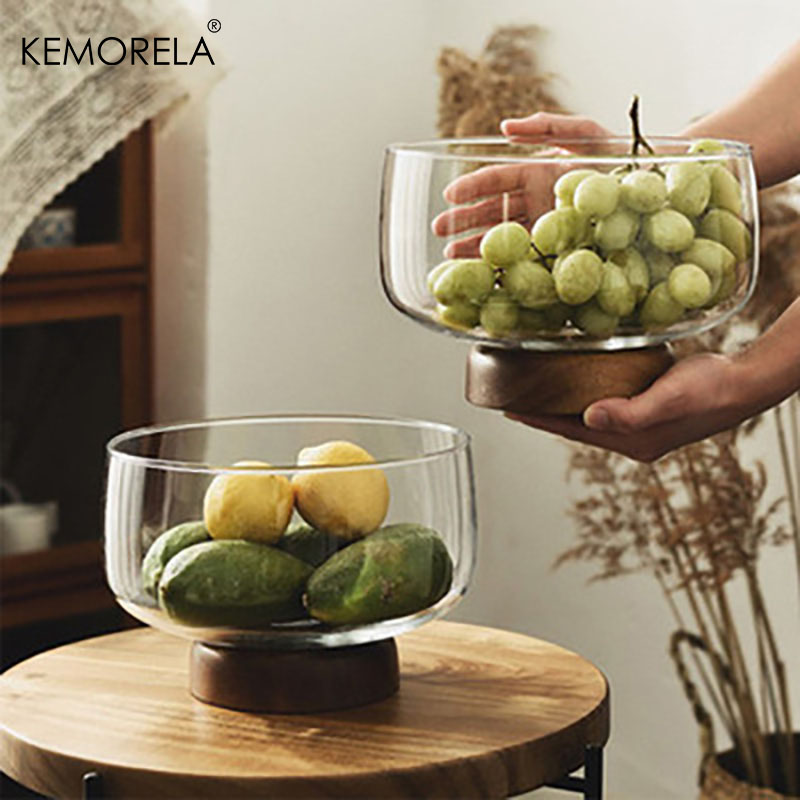 Cake Board Round - Nampan buah dasar kayu kaca transparan