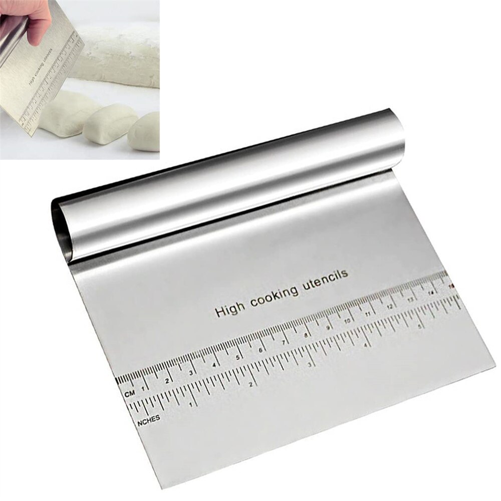 Kitchen Baking Tray Set - Pengikis adonan kue Stainless Steel, pemotong