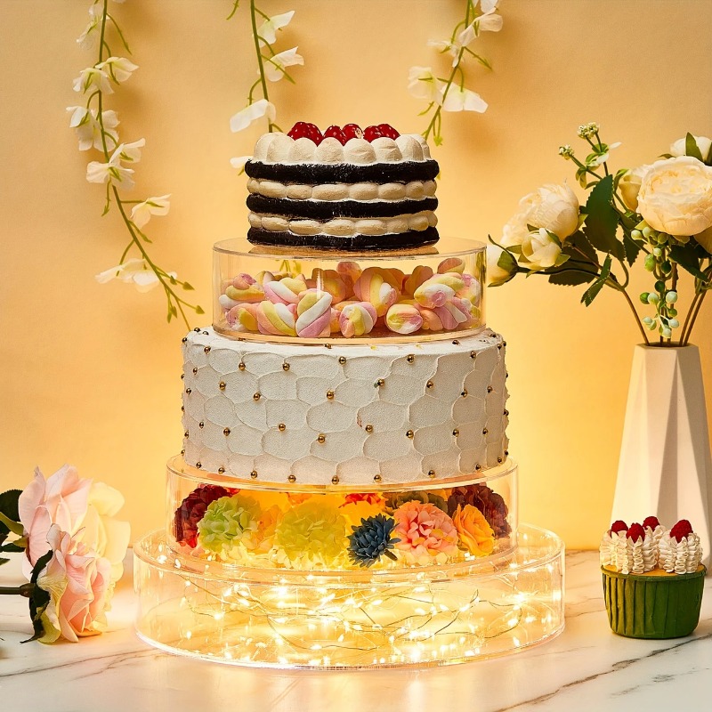 Cake Board Round - Tampilan Kue Akrilik Berdiri Bulat DIY