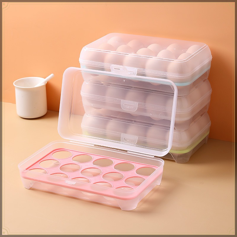 Kitchen Baking Tins - Kotak Penyimpanan Telur 15 Grid PP