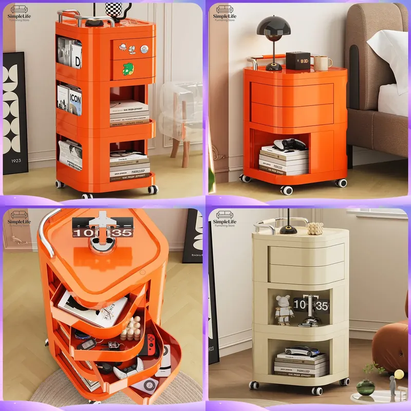 Kitchen Baking Trolley - Troli Dapur Beroda, Keranjang Penyimpanan Beroda