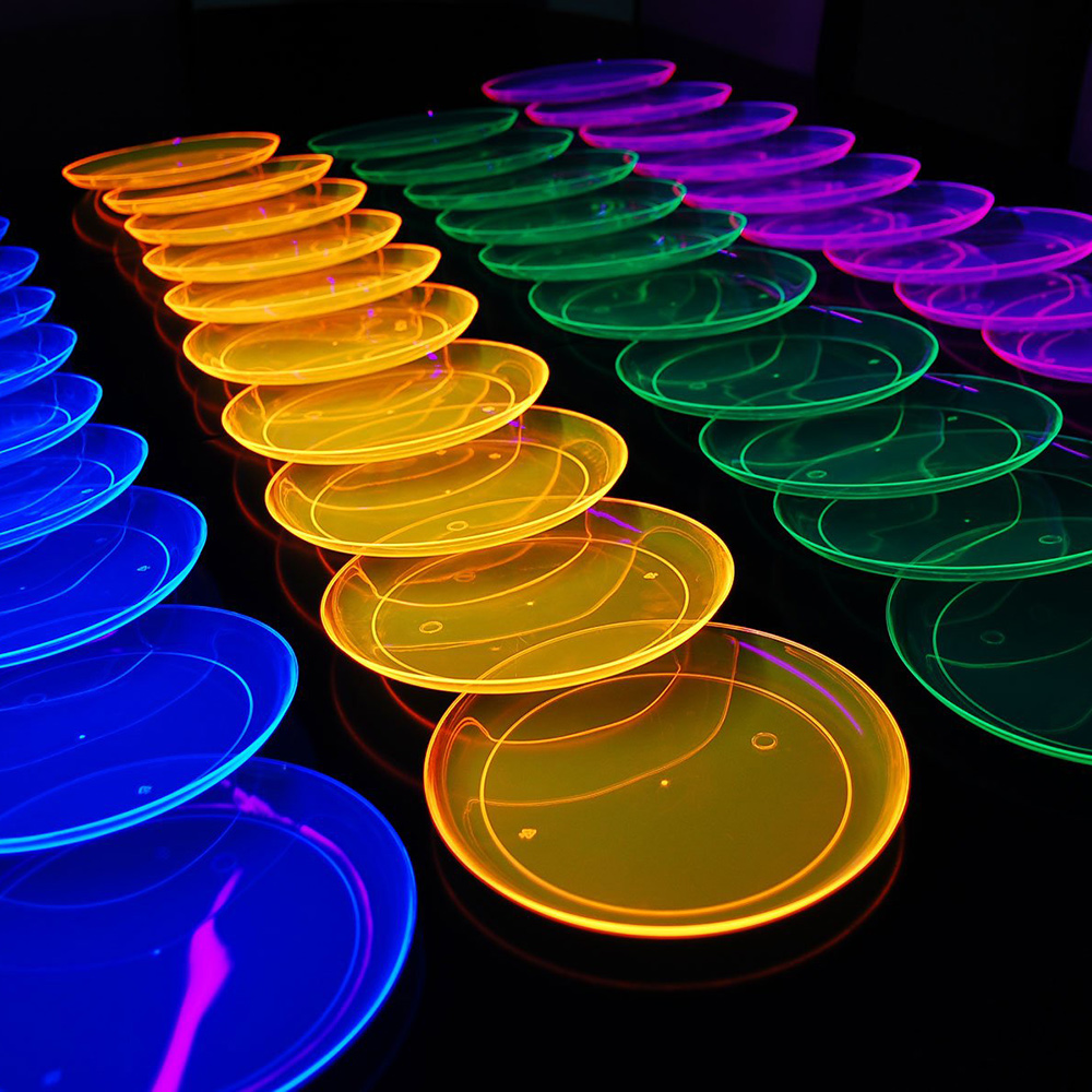32 Pcs Piring Pesta Neon Black - Cake Board Round ulasan dan harga