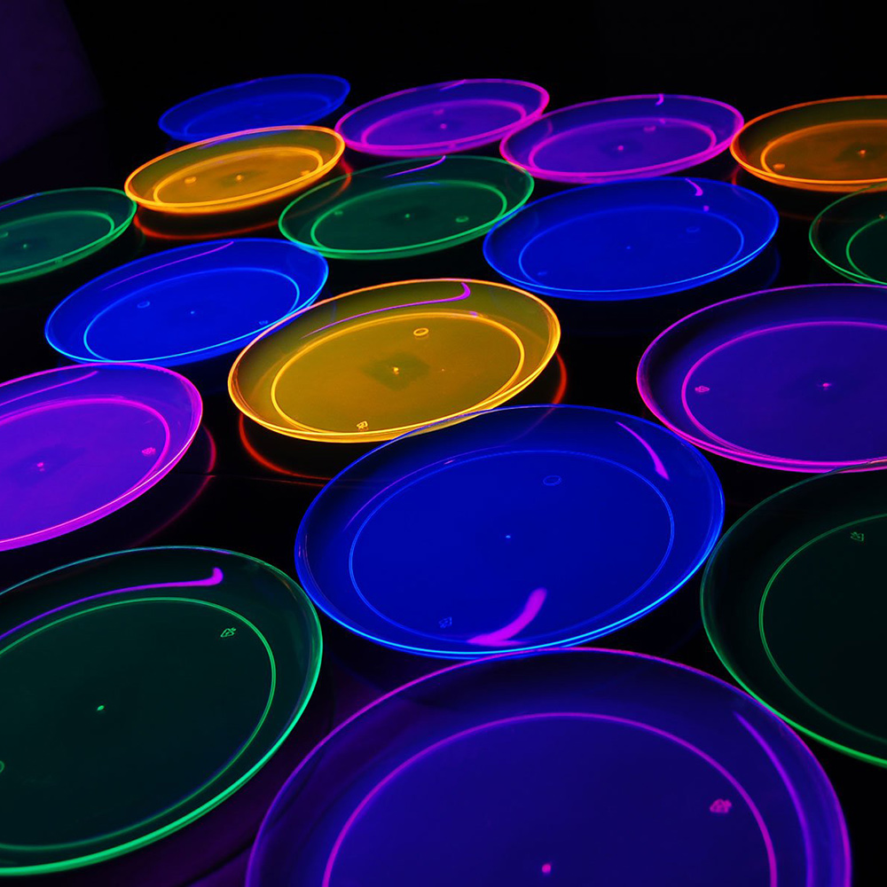 32 Pcs Piring Pesta Neon Black - Cake Board Round ulasan dan harga