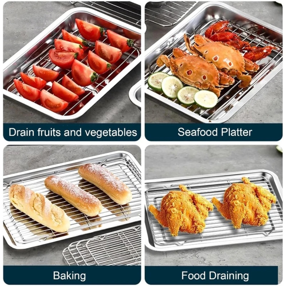 Nampan Panggang Stainless Stee - Kitchen Baking Tray Set ulasan dan harga