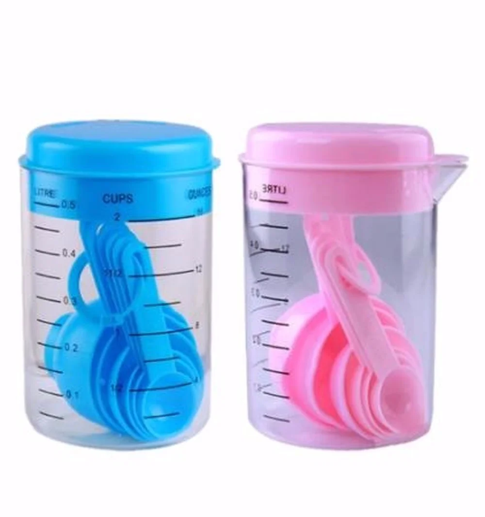 7 Buah/Set Gelas Ukur Plastik  - Kitchen Baking Tray Set ulasan dan harga