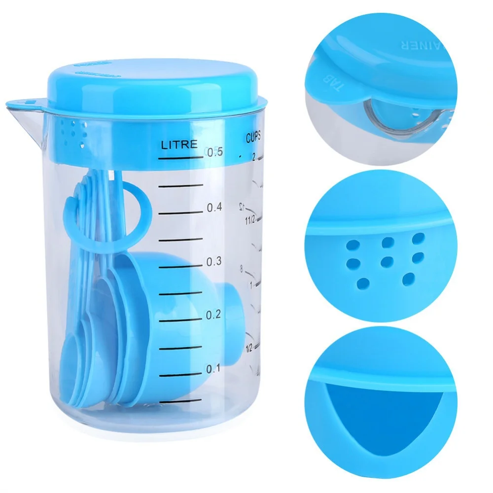 7 Buah/Set Gelas Ukur Plastik  - Kitchen Baking Tray Set ulasan dan harga
