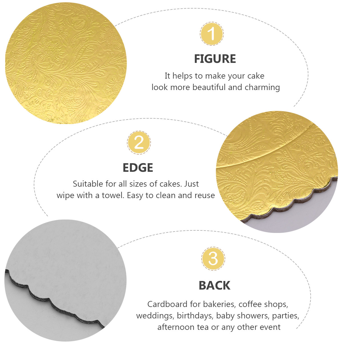 10Pcs Papan Kue Kertas Bulat F - Cake Board Round ulasan dan harga