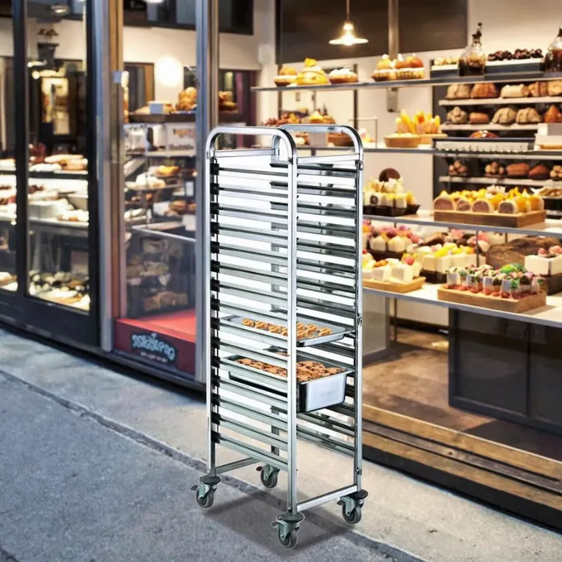 Troli Pan GN 4 Roda Bahan Stai - Kitchen Baking Trolley ulasan dan harga