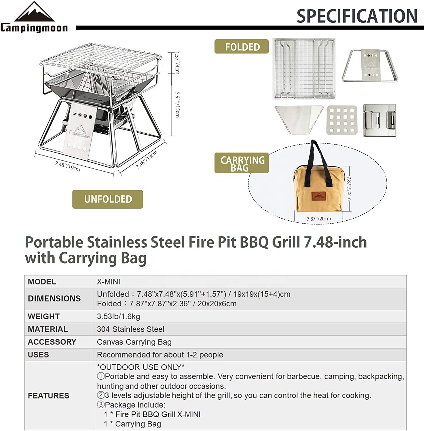 Campingmoon panggangan Bbq, me - Mini Kitchen Baking ulasan dan harga