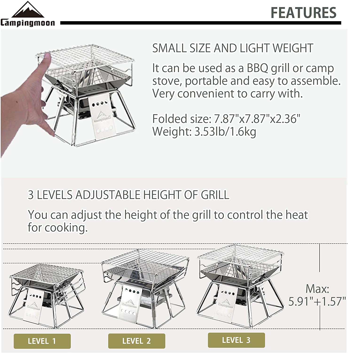Campingmoon panggangan Bbq, me - Mini Kitchen Baking ulasan dan harga