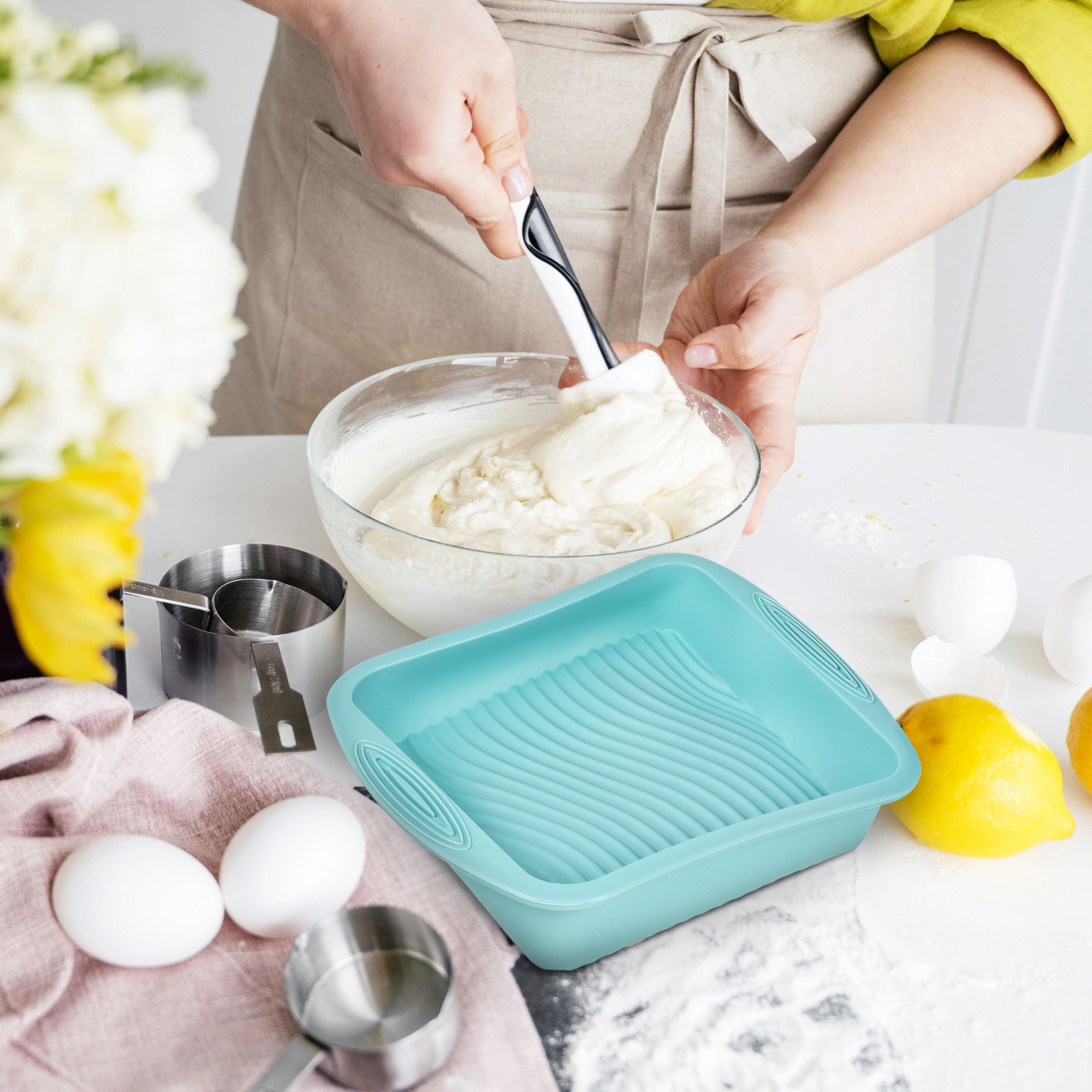 Cetakan Kue Persegi Silikon An - Kitchen Baking Tins ulasan dan harga
